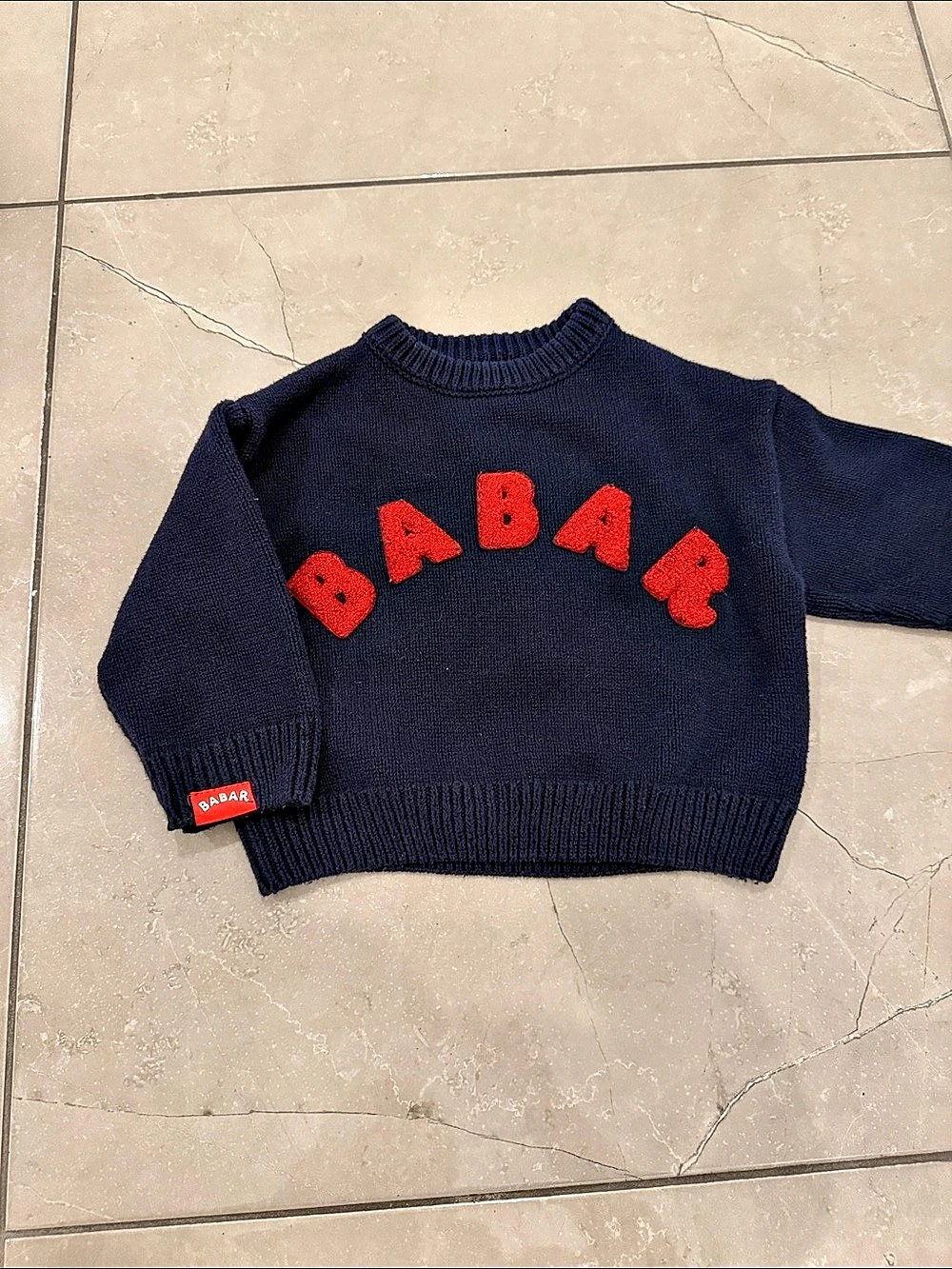 Zara Kids Graphic Knit Sweater in Blue & Red
